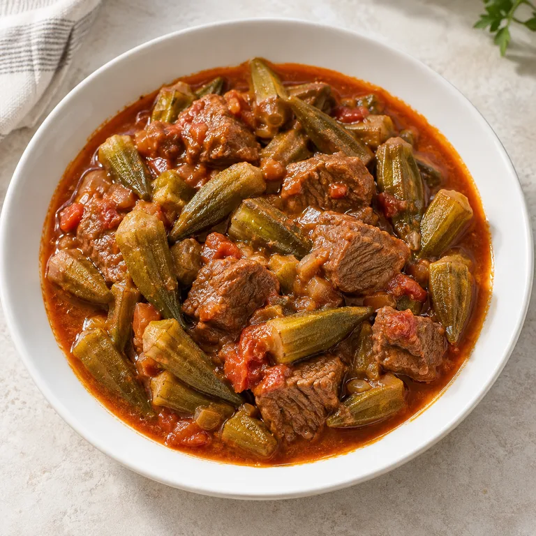 Okra with meat