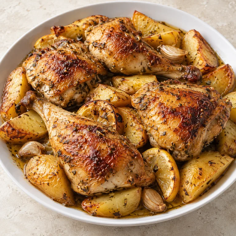 Oven chicken and potatoes