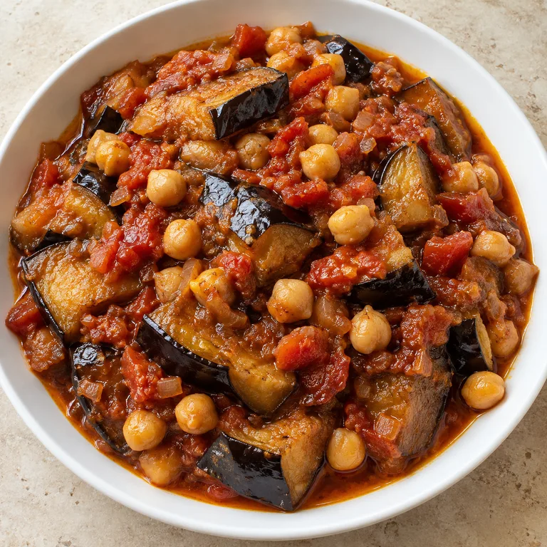 Eggplant and chickpea moussaka