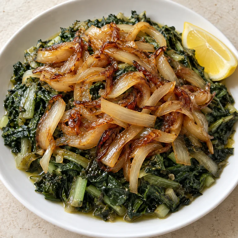 Hindbeh with caramelized onions