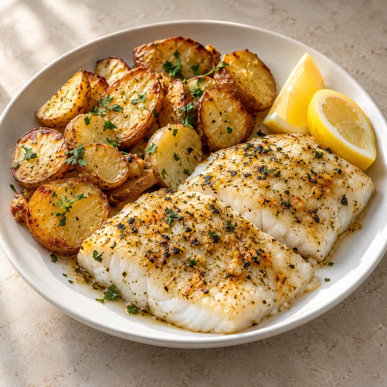 Baked fish with potatoes