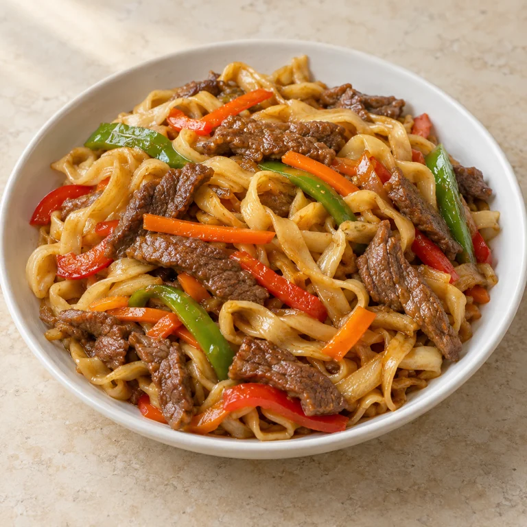 Beef and vegetable nouille