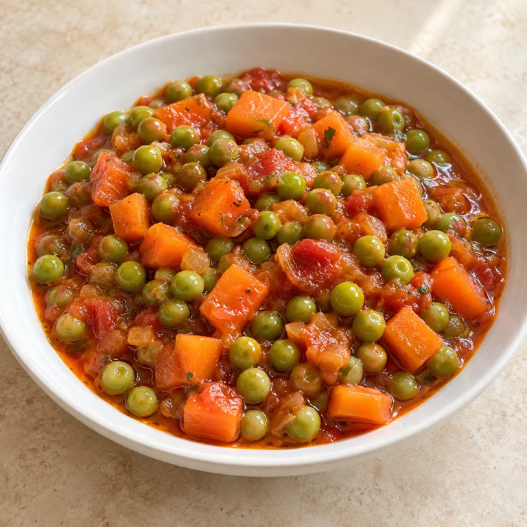 Peas and carrots in olive oil