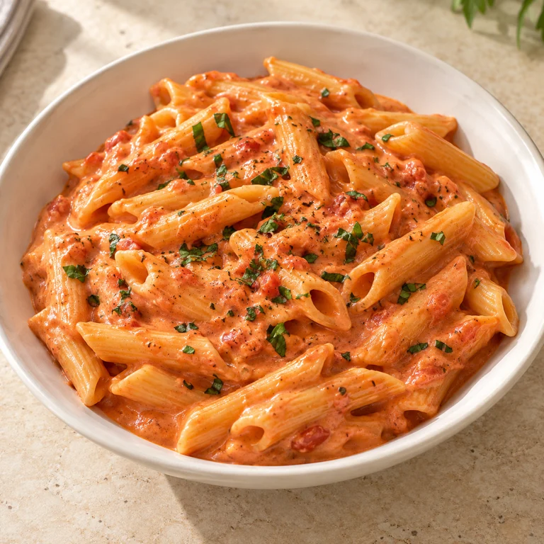 Pink sauce pasta