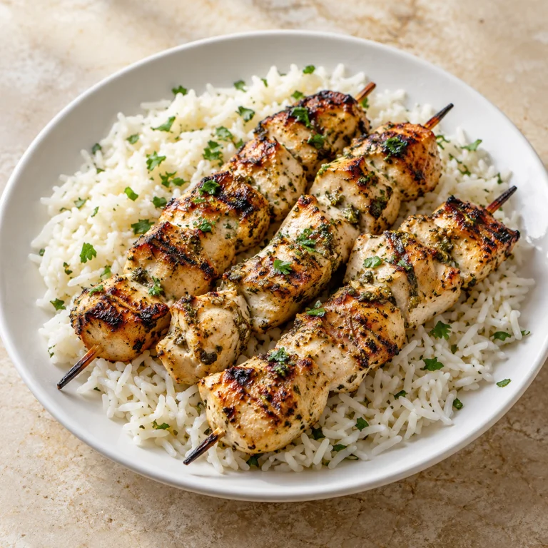 Shish taouk with rice
